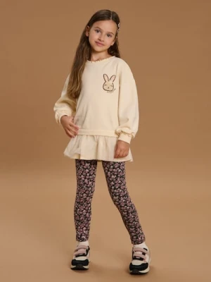 Sinsay - Prążkowane legginsy we wzór kwiatowy - wielobarwny