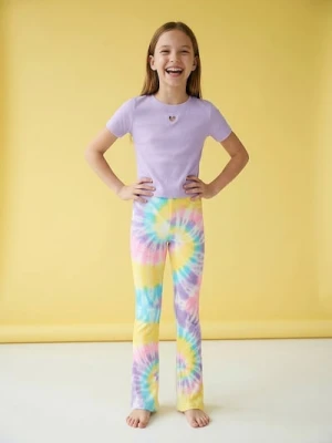 Sinsay - Prążkowane legginsy z motywem tie-dye - wielobarwny