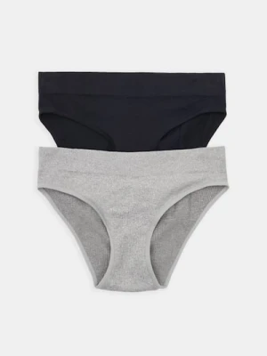 Sinsay - Prążkowane majtki 2 pack - czarny