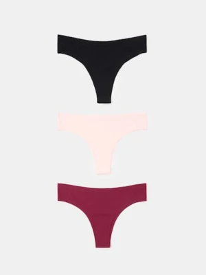 Sinsay - Prążkowane majtki brazyliany 3 pack - wielobarwny