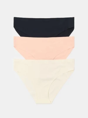 Sinsay - Prążkowane majtki figi 3 pack - wielobarwny