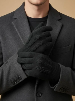 Sinsay - Prążkowane rękawiczki - czarny