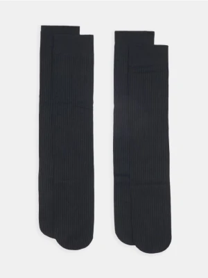 Sinsay - Prążkowane skarpetki 2 pack - czarny