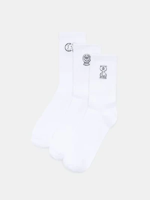 Sinsay - Prążkowane skarpetki 3 pack - biały