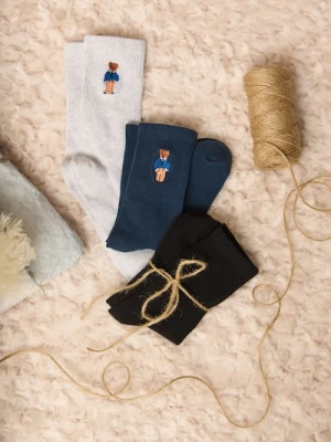 Sinsay - Prążkowane skarpetki 3 pack - wielobarwny