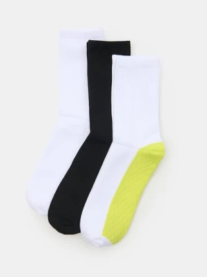 Sinsay - Prążkowane skarpetki 3 pack - wielobarwny