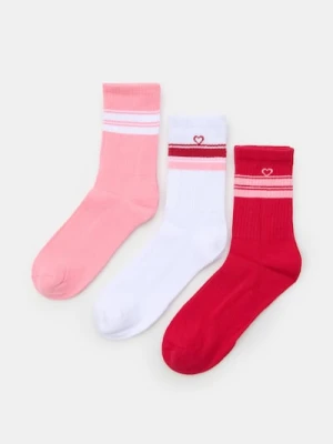 Sinsay - Prążkowane skarpetki 3 pack - wielobarwny