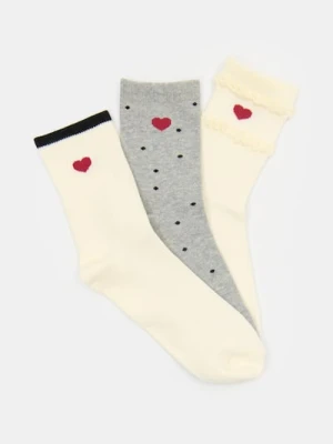 Sinsay - Prążkowane skarpetki 3 pack - wielobarwny