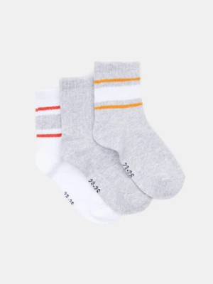 Sinsay - Prążkowane skarpetki 3 pack - wielobarwny
