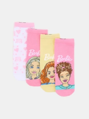 Sinsay - Prążkowane skarpetki 4 pack Barbie - różowy