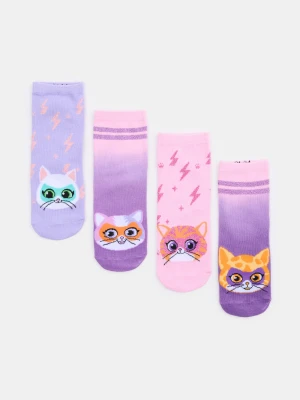 Sinsay - Prążkowane skarpetki 4 pack SuperKitties - wielobarwny