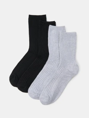 Sinsay - Prążkowane skarpetki 4 pack - szary
