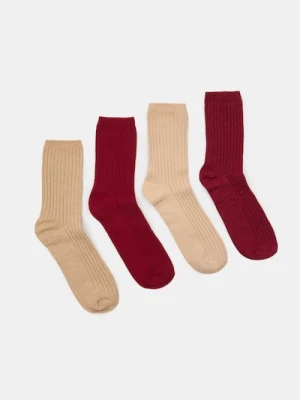 Sinsay - Prążkowane skarpetki 4 pack - wielobarwny