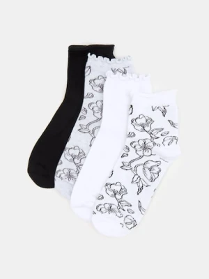 Sinsay - Prążkowane skarpetki 4 pack - wielobarwny