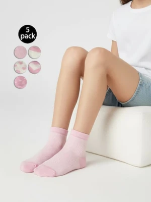Sinsay - Prążkowane skarpetki 5 pack - różowy