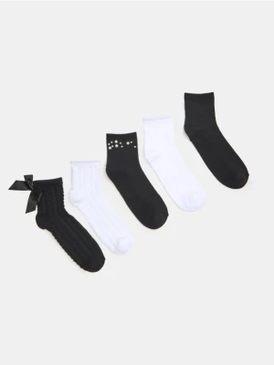 Sinsay - Prążkowane skarpetki 5 pack - wielobarwny
