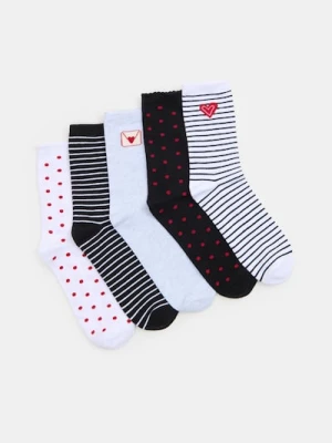Sinsay - Prążkowane skarpetki 5 pack - wielobarwny