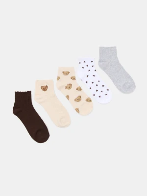 Sinsay - Prążkowane skarpetki 5 pack - wielobarwny