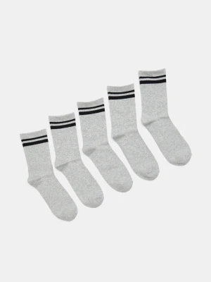 Sinsay - Prążkowane skarpetki z bawełną 5 pack - szary