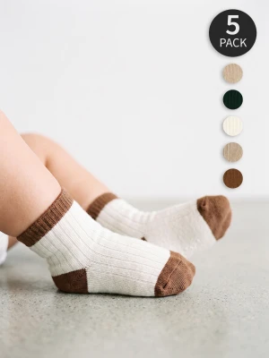 Sinsay - Prążkowane skarpetki z bawełną 5 pack - wielobarwny