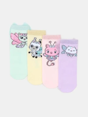 Sinsay - Prążkowane skarpetki z ozdobnymi kokardkami 4 pack Gabby's Dollhouse - wielobarwny