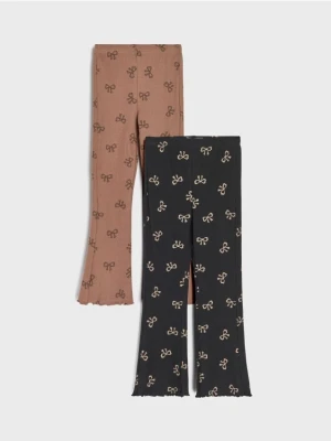 Sinsay - Prążkowane spodnie flare 2 pack - wielobarwny