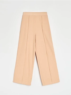 Sinsay - Prążkowane spodnie wide leg - wielobarwny