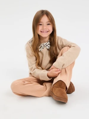 Sinsay - Prążkowane spodnie wide leg - wielobarwny