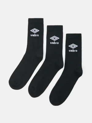 Sinsay - Prążkowane wysokie skarpetki sportowe 3 pack Umbro - czarny
