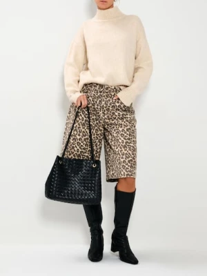 Sinsay - Prążkowany golf - beżowy