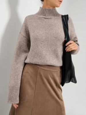 Sinsay - Prążkowany golf - brązowy