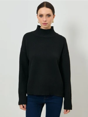 Sinsay - Prążkowany golf - czarny