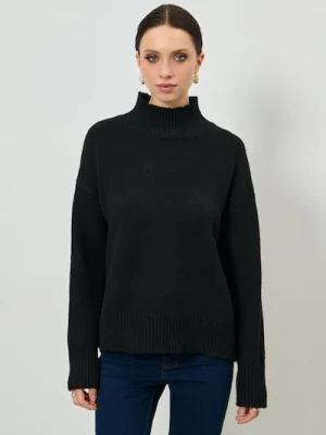 Sinsay - Prążkowany golf - czarny