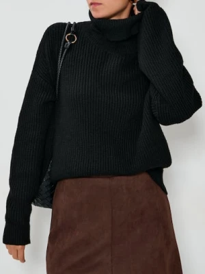 Sinsay - Prążkowany golf - czarny