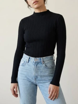 Sinsay - Prążkowany golf - czarny