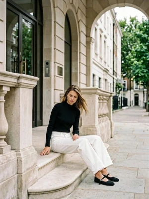 Sinsay - Prążkowany golf - czarny