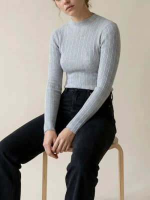 Sinsay - Prążkowany golf - szary