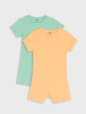 Sinsay - Prążkowany rampers 2 pack - pomarańczowy