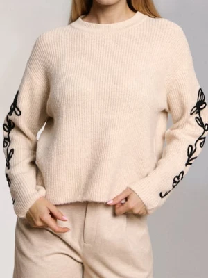 Sinsay - Prążkowany sweter - beżowy