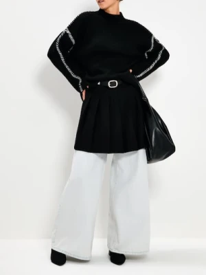 Sinsay - Prążkowany sweter - czarny