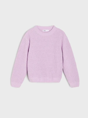 Sinsay - Prążkowany sweter - fioletowy