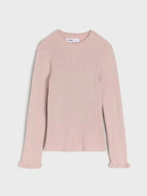 Sinsay - Prążkowany sweter - kremowy