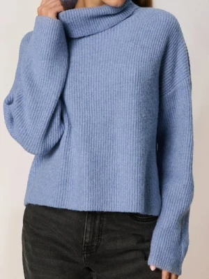 Sinsay - Prążkowany sweter - niebieski