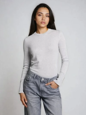 Sinsay - Prążkowany sweter - szary