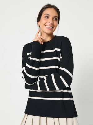 Sinsay - Prążkowany sweter w paski - czarny