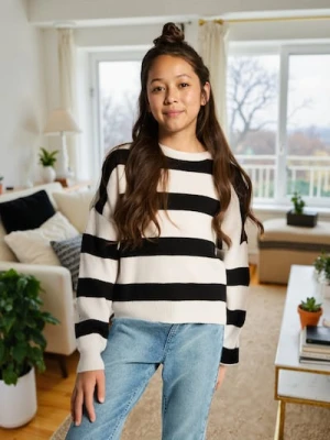 Sinsay - Prążkowany sweter w paski - wielobarwny