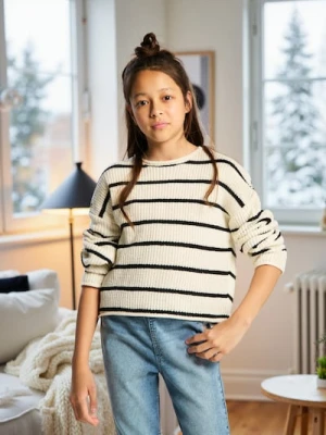 Sinsay - Prążkowany sweter w paski - wielobarwny