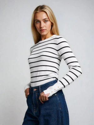 Sinsay - Prążkowany sweter w paski - wielobarwny