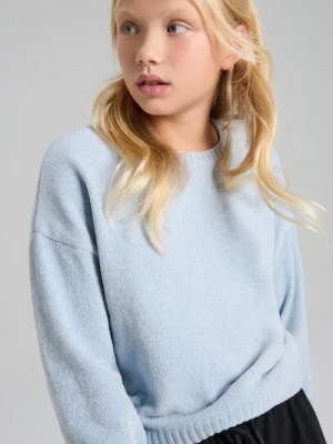 Sinsay - Prążkowany sweter ze ściągaczami - szary