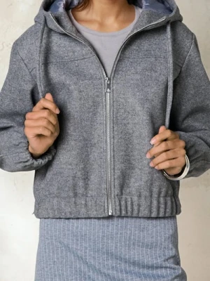 Sinsay - Przejściowa kurtka z kapturem - szary